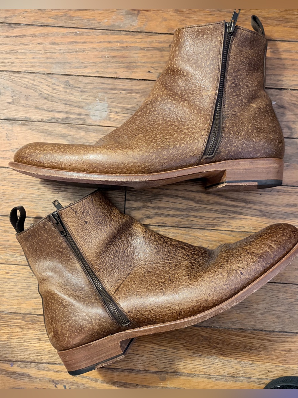 Cole Haan Brown Leather Zip Chukka Boots
